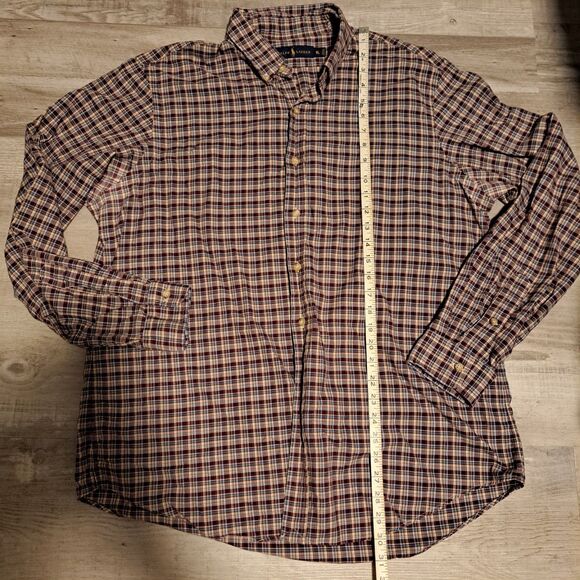 Ralph Lauren Men’s XL Long Sleeve Button Down Shirt Red Plaid - Picture 6 of 12